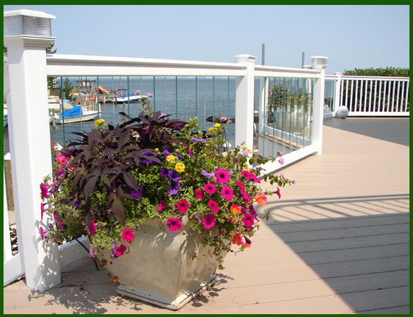 glass rail deck and solar caps